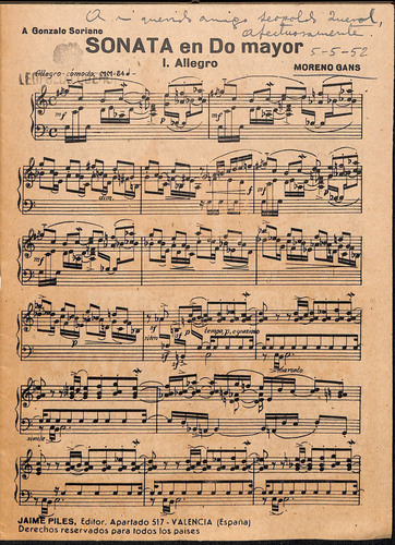 Sonata en Do mayor para piano / Moreno Gans.
