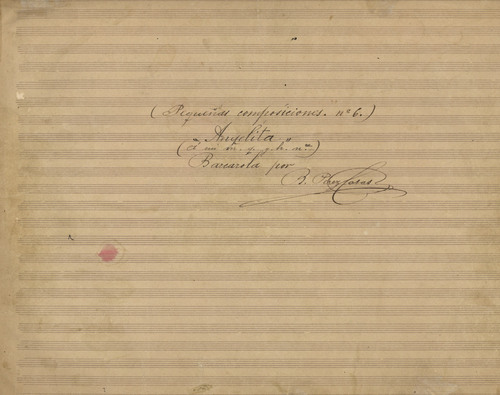 Angelita : Barcarola [Música manuscrita] / por B. Pérez Casas.