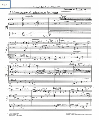 Música para la Academia : violín, clarinete y guitarra / Carmelo A. Bernaola.