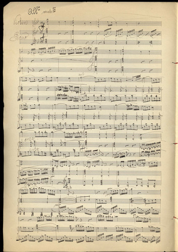 Sonata en si b. para piano y violín [Música manuscrita] / por Francisco A. de San Felipe.
