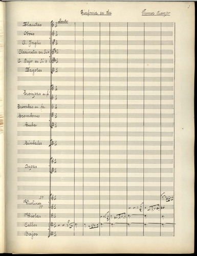 Sinfonía en La [Música manuscrita] / Vicente Arregui.
