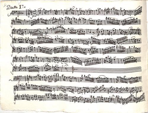 Sei duetti a flauta e violino [Música manuscrita] / del Sig[no]re Cristiano Giuseppe Lidarti Aco. Fco.