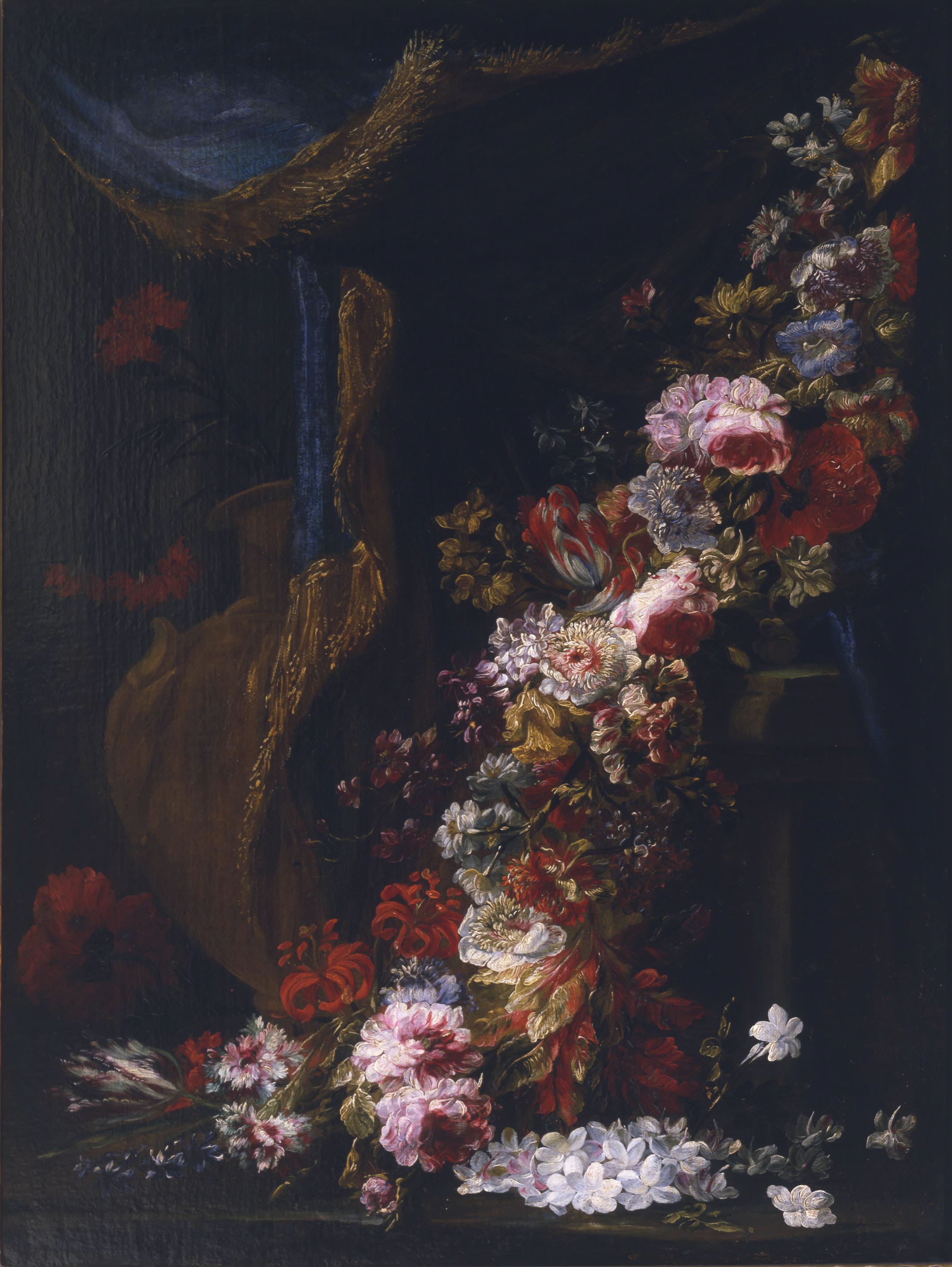 Arellano, Juan de - Guirnalda de flores y cortina