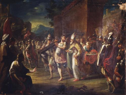 El emperador Heraclio con la Cruz