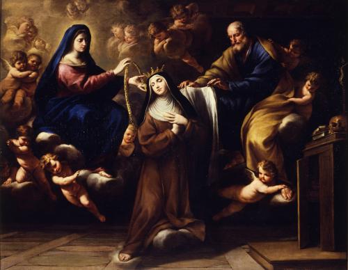 Santa Teresa con la Virgen y San José