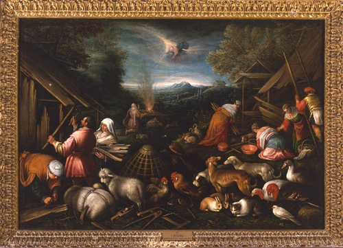 Sacrificio de Noé tras el Diluvio