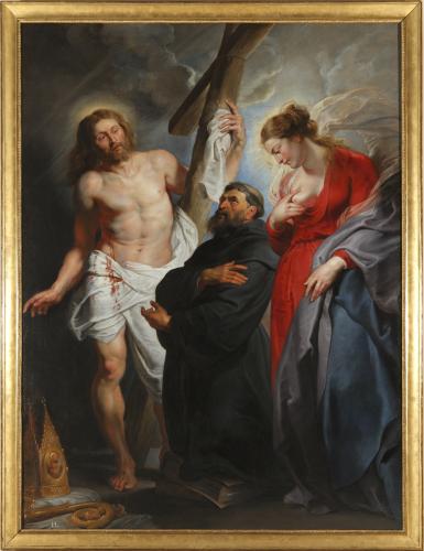 San Agustín entre Cristo y la Virgen