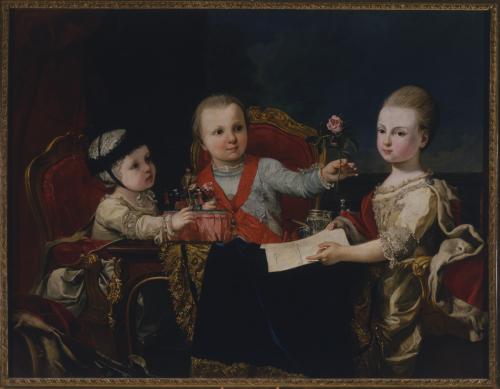 Tres príncipes niños, hijos de don Fernando de Borbón, duque de Parma