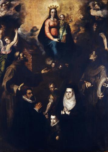 Virgen con San Francisco, San Antonio y donantes