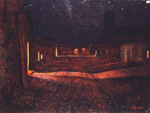 Pueblo de noche