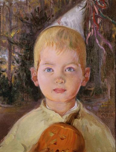 Niño con calabaza (Halloween)