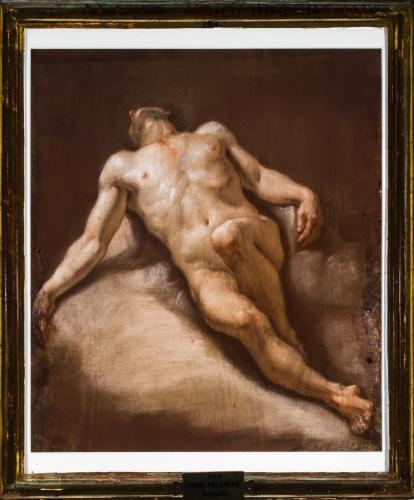 Desnudo masculino en escorzo  (academia)