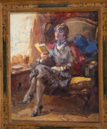 Interior. Mujer leyendo