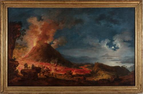 Vista de la erupción del Vesubio