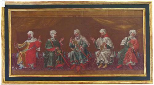 Escena con cinco notables nazaríes (II)