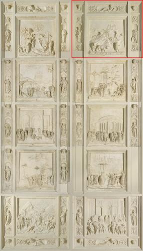 Puerta del Paraíso. Caín y Abel.
